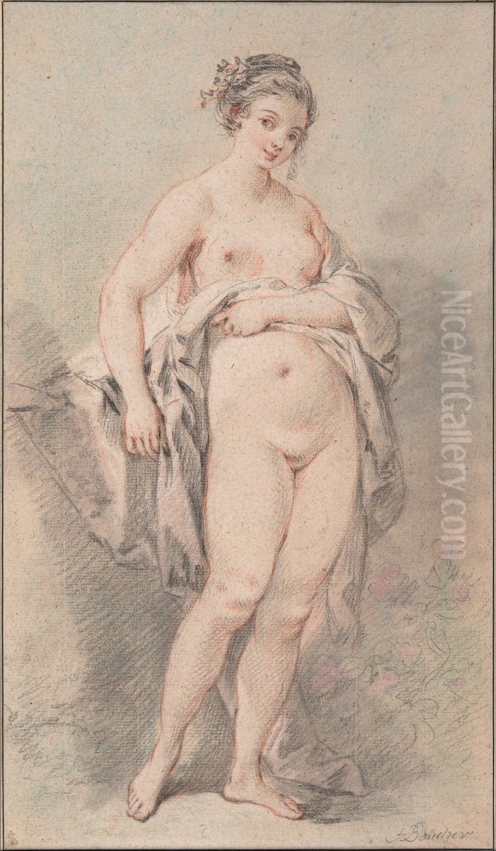 Standing Nude Girl Oil Painting by Francois Boucher