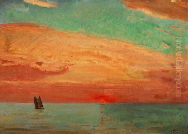 Sunrise over the Eastern Sea Oil Painting by unknown