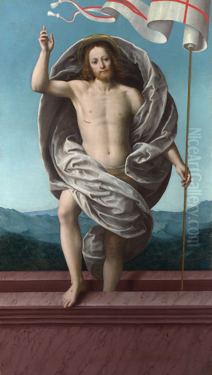 Christ rising from the Tomb Oil Painting by Gaudenzio Ferrari