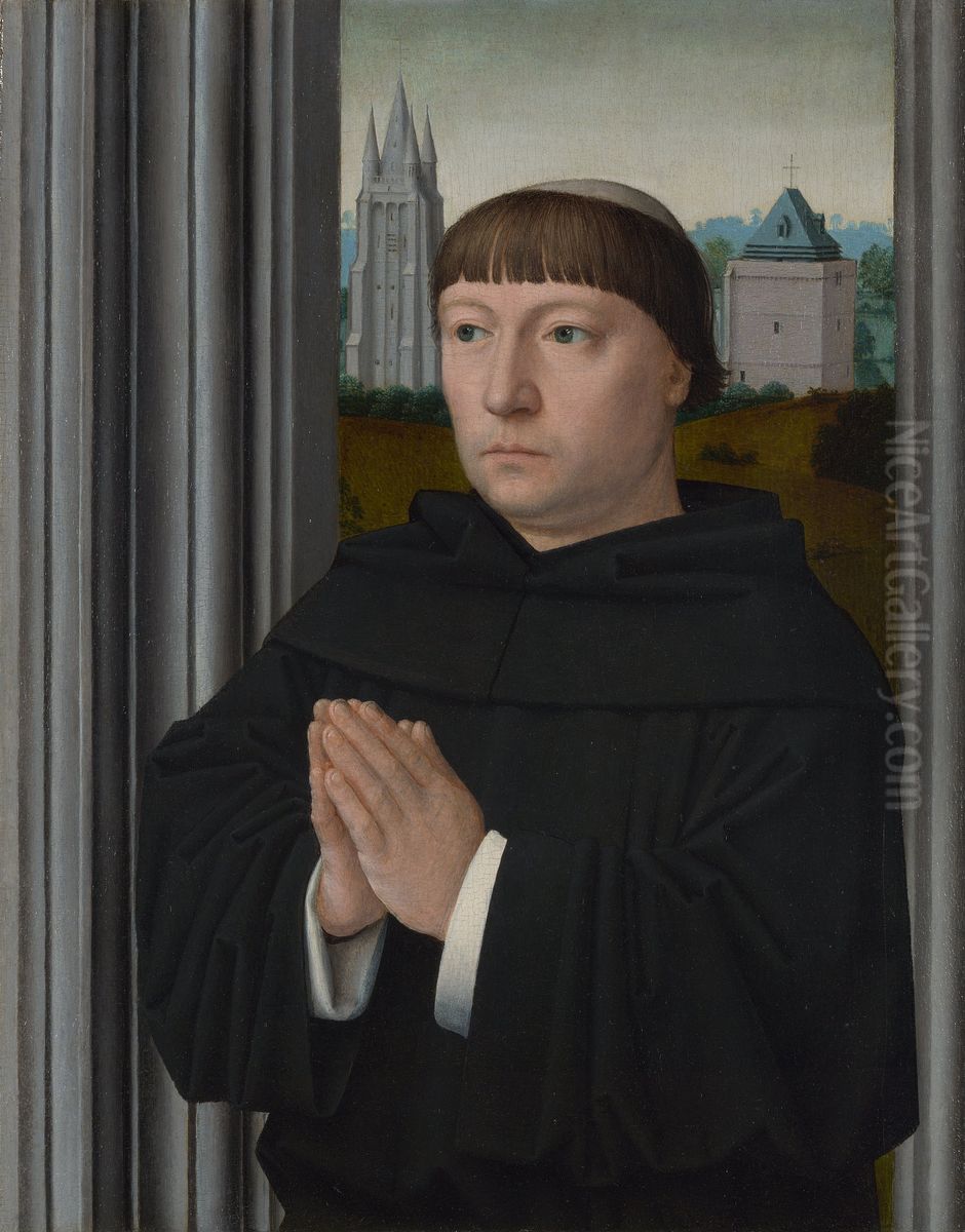 An Augustinian Friar (?) Praying Oil Painting by Gerard David