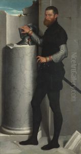 Portrait of a Gentleman with his Helmet on a Column Shaft