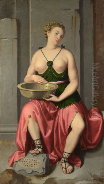 The Vestal Virgin Tuccia Oil Painting by Giovanni Battista Moroni