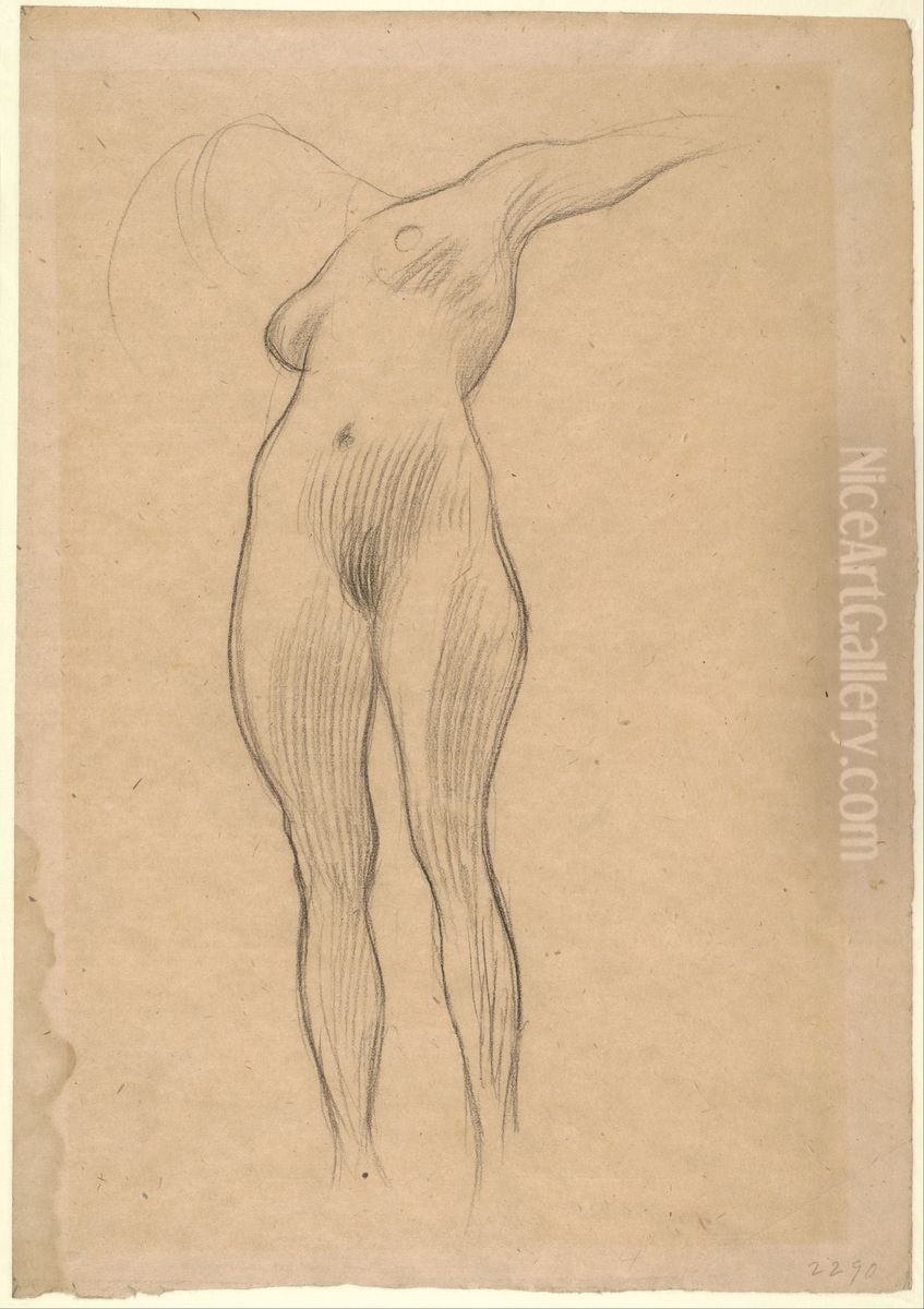 Floating Woman with Outstretched Arm Oil Painting by Gustav Klimt