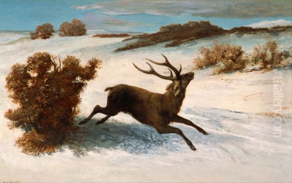 xueno zhongwo qukeru lu Oil Painting by Gustave Courbet