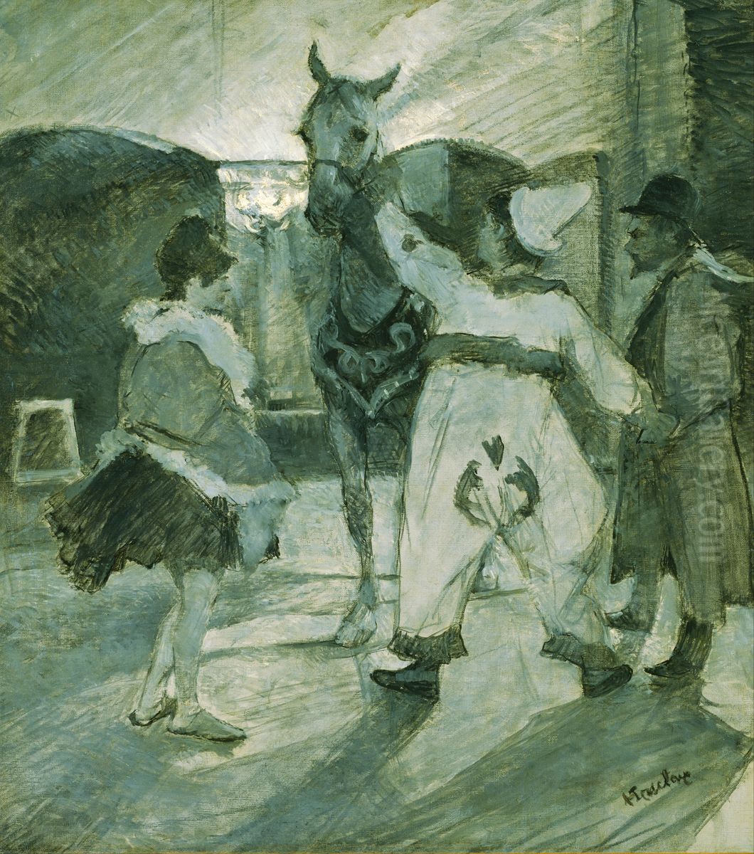 In the Wings at the Circus Oil Painting by Henri De Toulouse-Lautrec