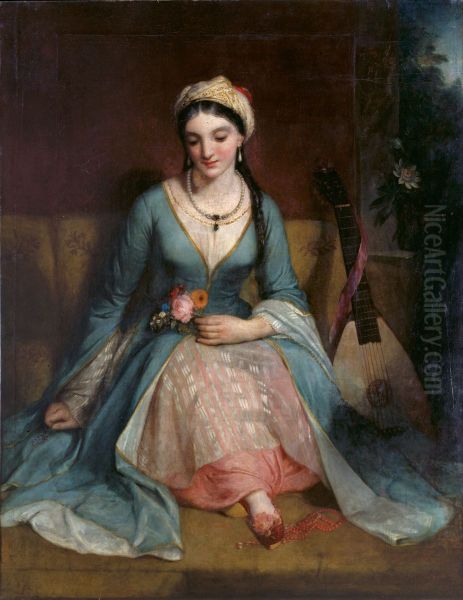 A Young Greek WomanPolski:Mloda Greczynka Oil Painting by Henry William Pickersgill
