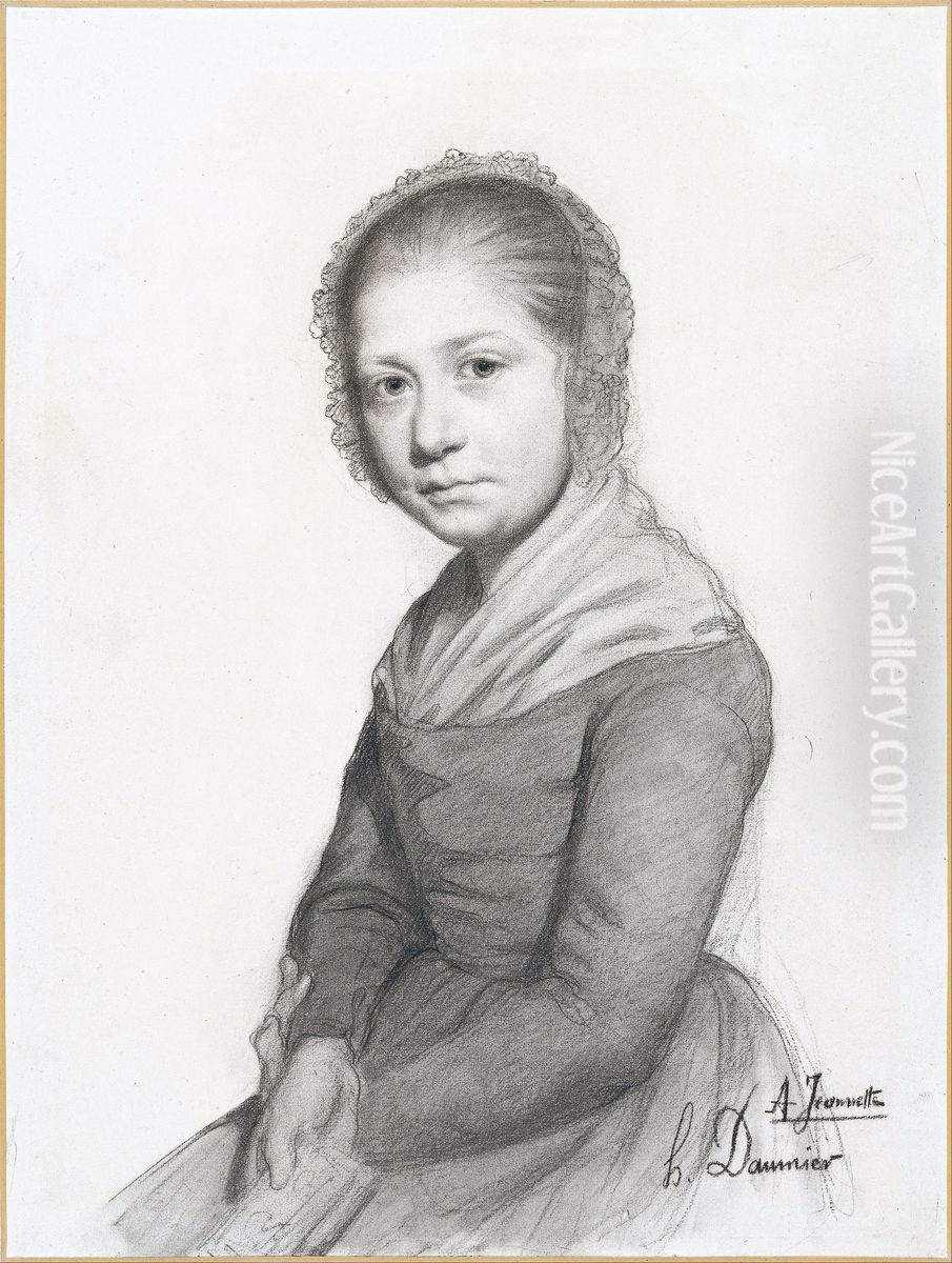 Girl Oil Painting by Honore Daumier