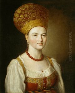 <<Portret neizvestnoj v russkom kostume>>