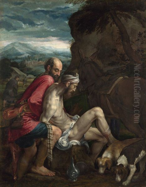 The Good Samaritan Oil Painting by Jacopo Bassano