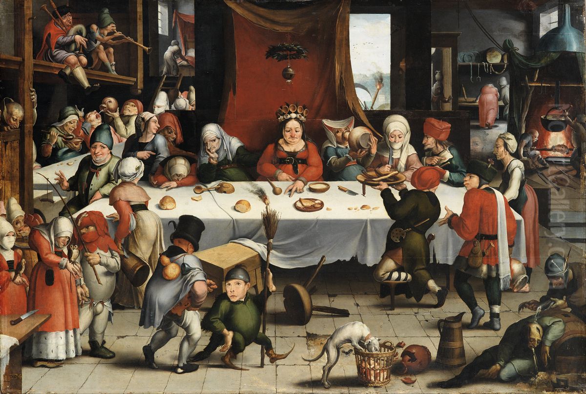 Burlesque Feast Oil Painting by Frans Verbeeck
