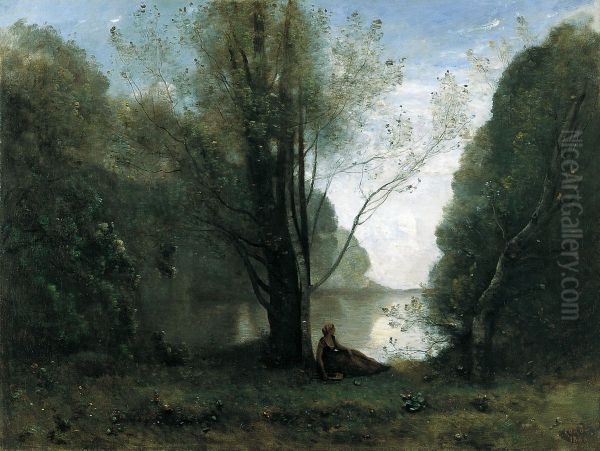 Solitude. Souvenir de Vigen, Limousin Oil Painting by Jean-Baptiste Camille Corot