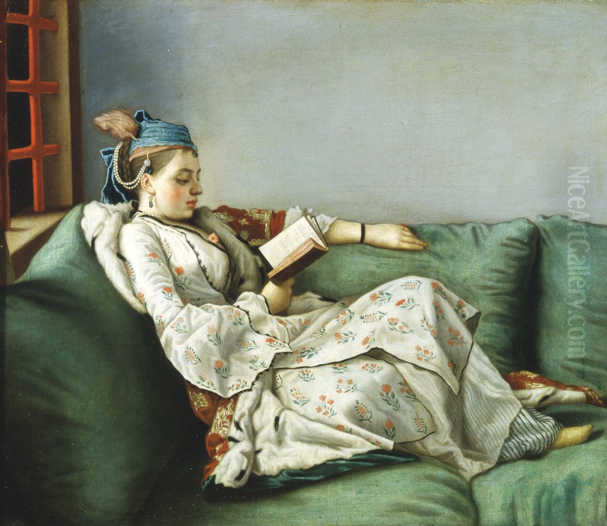 Portrait of Maria Adelaide of France in Turkish-style clothes Oil Painting by Jean-Etienne Liotard