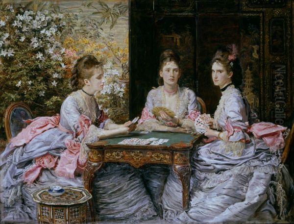 Hearts are Trumps Oil Painting by John Everett Millais