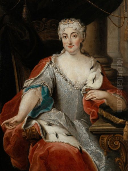 Portrait of Maria Clementina Sobieska (?) Oil Painting by Pier Leone Ghezzi