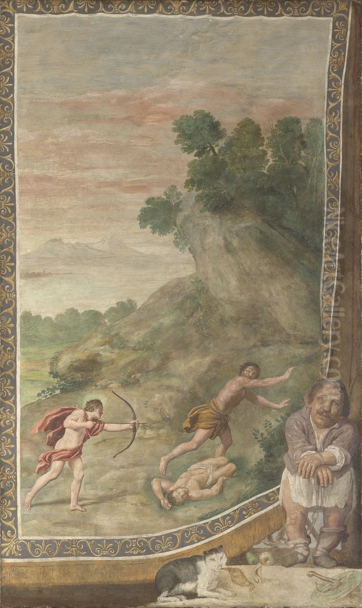 Apollo killing the Cyclops Oil Painting by Domenichinoand workshop
