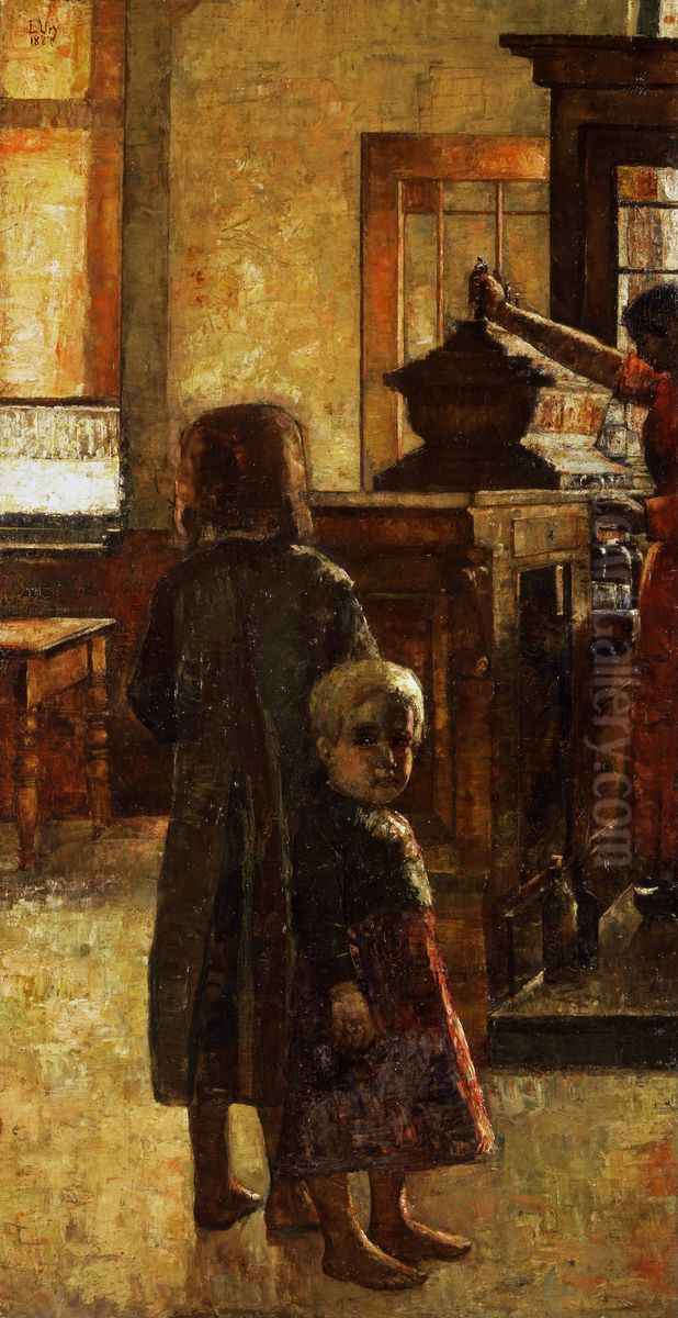 Flamische Schenke Oil Painting by Lesser Ury Flamische Schenke Oil Painting by Lesser Ury