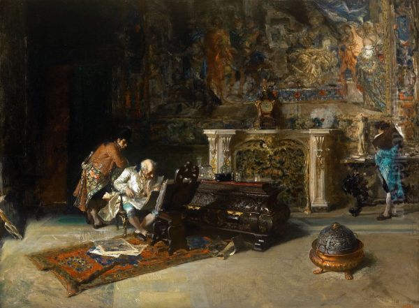 The Print Collector Oil Painting by Maria Fortuny Marsal
