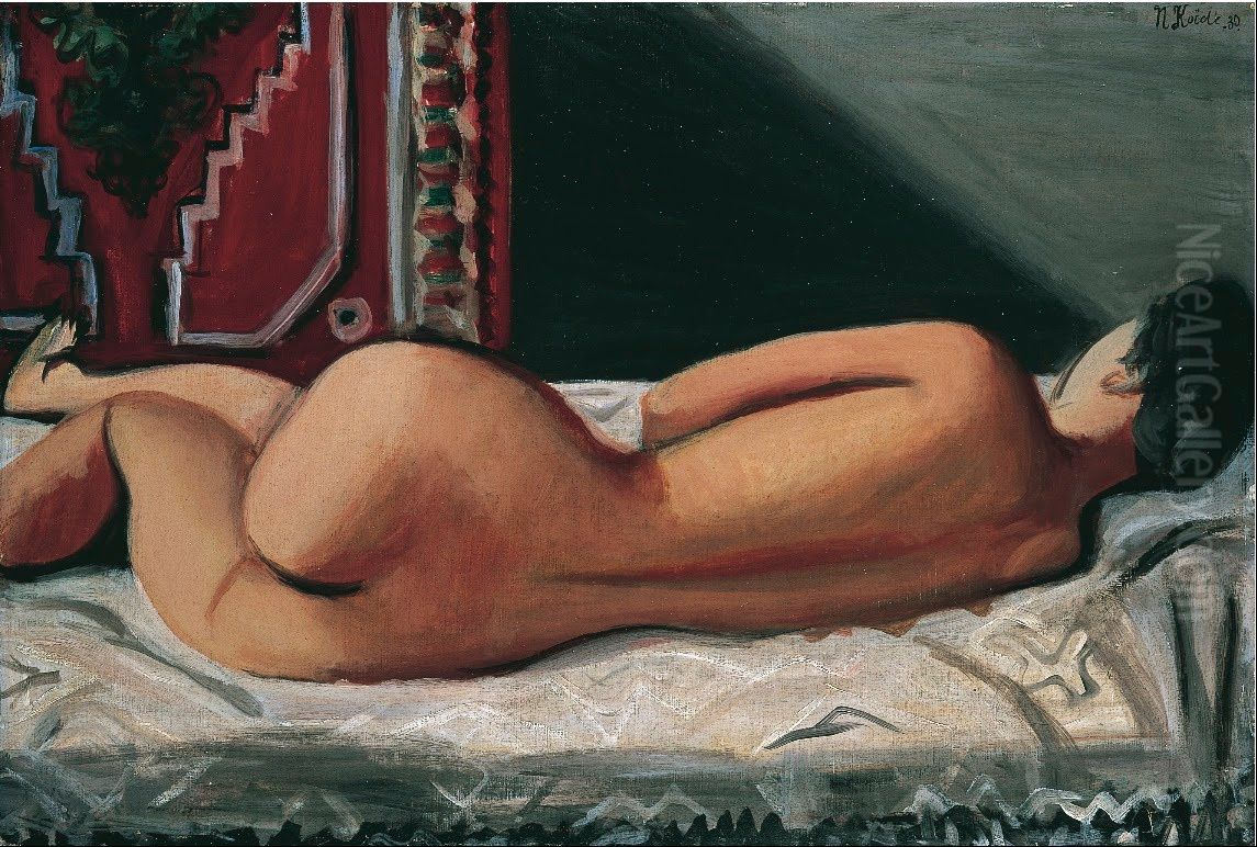 Reclining Nude Oil Painting by Narashige Koide