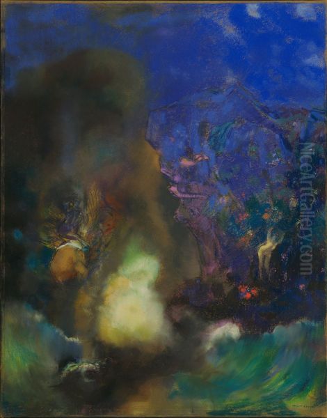 Roger et Angelica Oil Painting by Odilon Redon