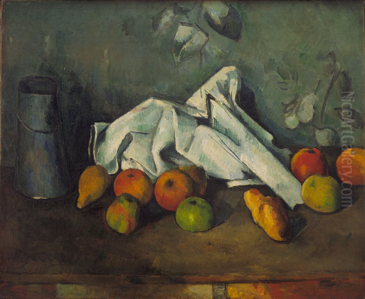 Milk Can and Apples Oil Painting by Paul Cezanne