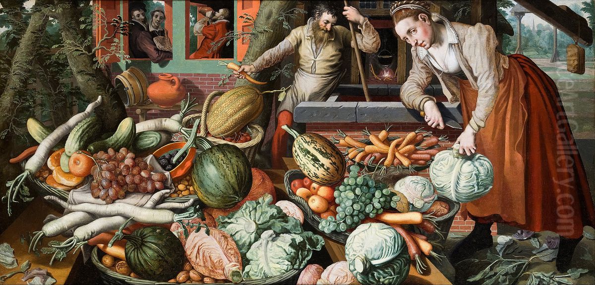 Market Scene Oil Painting by Pieter Aertsen