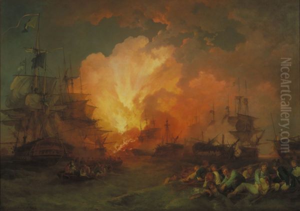 The Battle of the Nile Oil Painting by Philip James de Loutherbourg