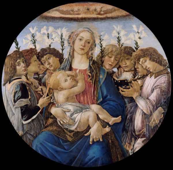 Mary with the Child and Singing Angels Oil Painting by Sandro Botticelli