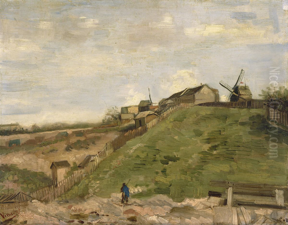 The hill of Montmartre with stone quarry Oil Painting by Vincent Van Gogh