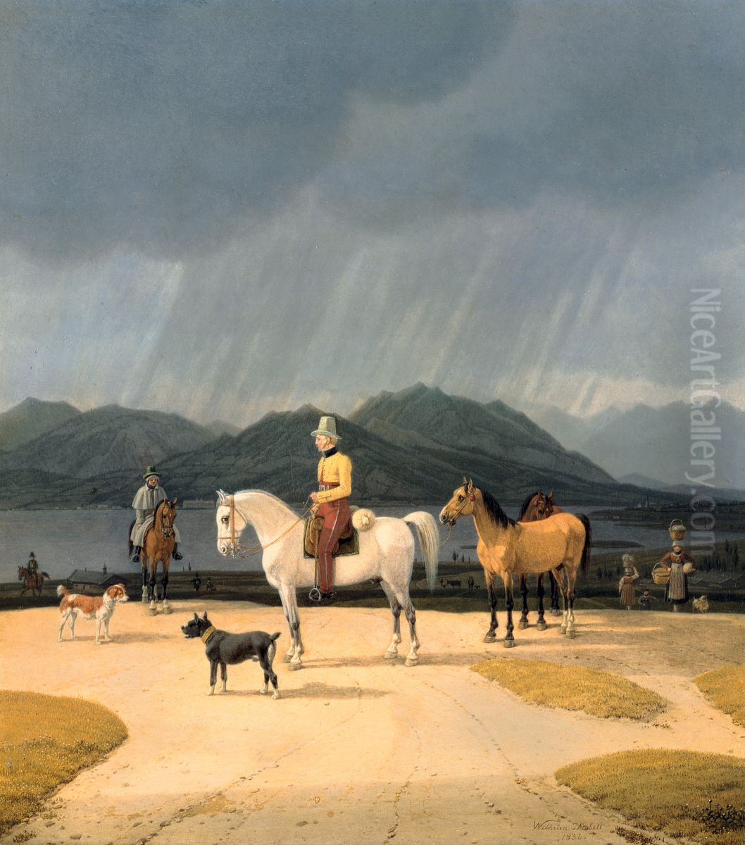 Riders at the Tegernsee Oil Painting by Wilhelm von Kobell (1766-1853)