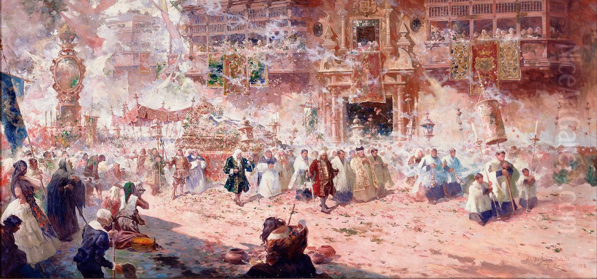 Funeral of Saint Rose Oil Painting by Teofilo Castillo