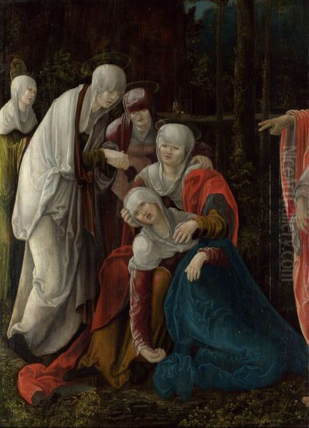 Christ taking leave of his Mother Oil Painting by Wolf Huber