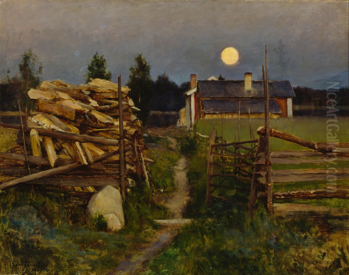 Sommarnatt med mane Oil Painting by Eero Jarnefelt