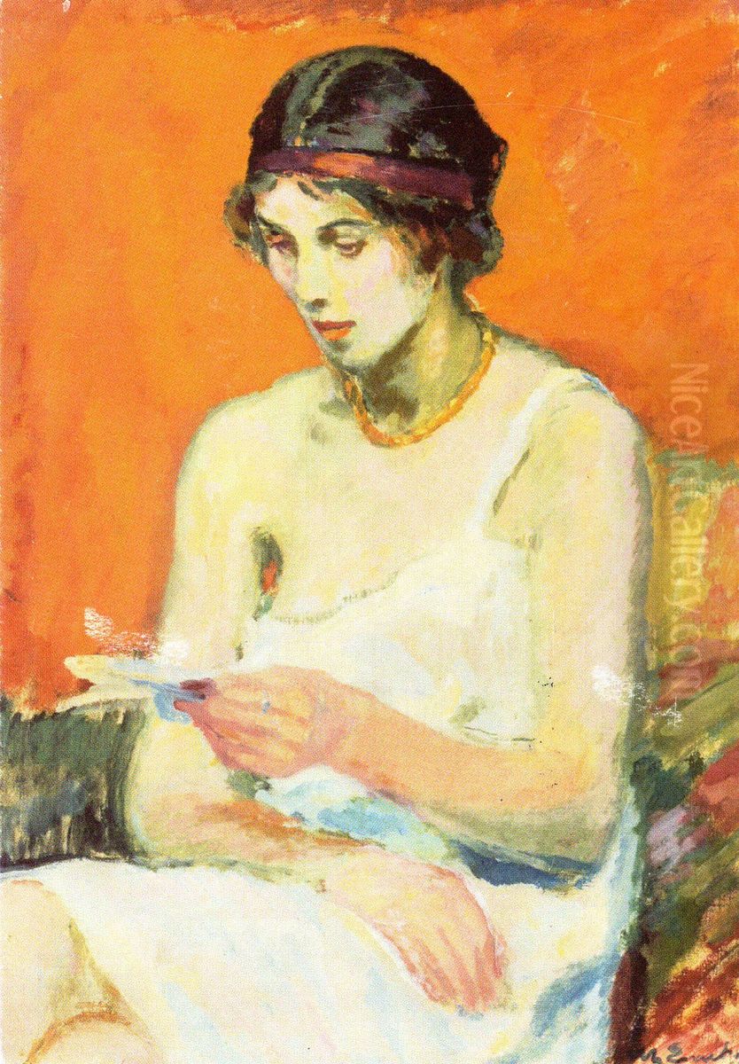 I bara skjortan Oil Painting by Magnus Enckell
