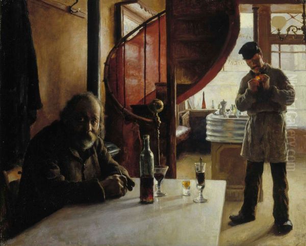 Frenchwine bar Oil Painting by Eero Jarnefelt
