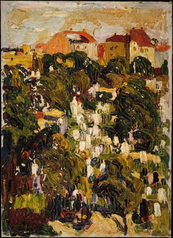 Munich, North Cemetery Oil Painting by Wassily Kandinsky
