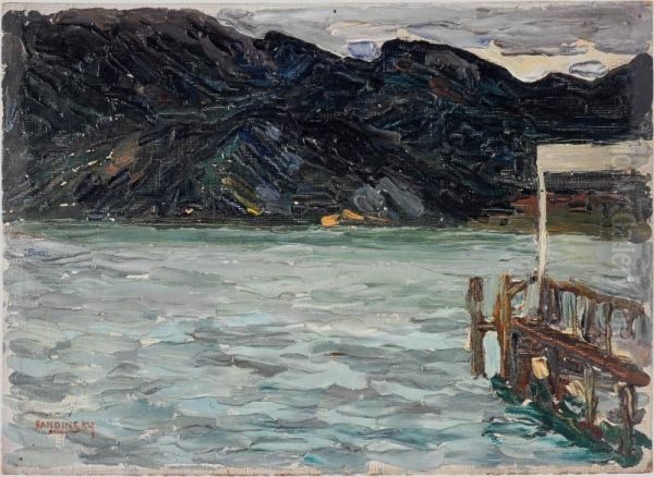 Kochel, Lake and Pier I Oil Painting by Wassily Kandinsky