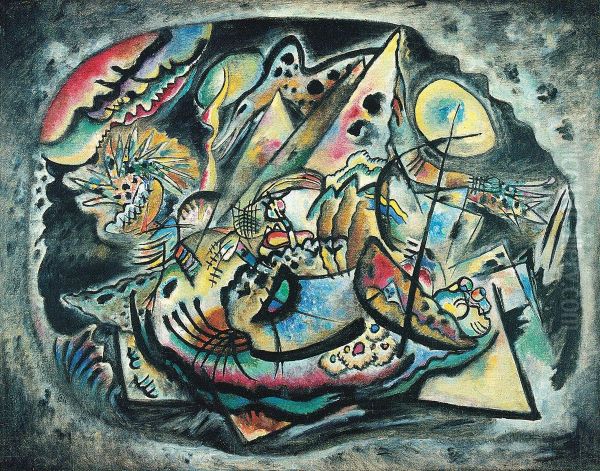 <<Improvizacia No 217. Seryj Oval>> Oil Painting by Wassily Kandinsky
