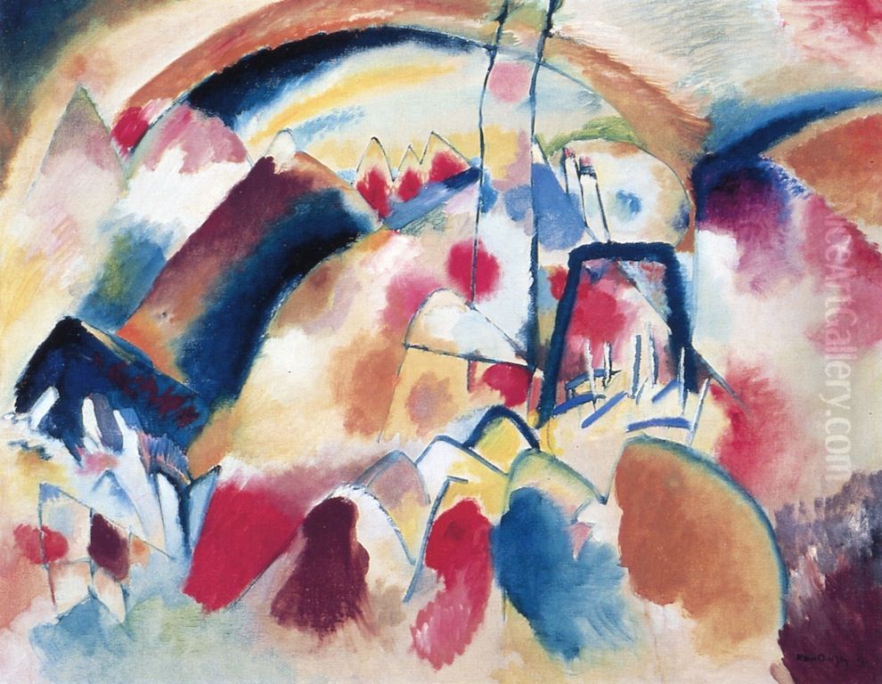 Landscape with Red Spots Oil Painting by Wassily Kandinsky