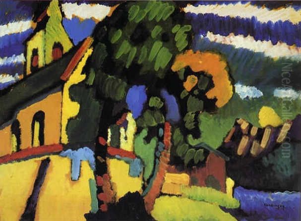 Riegsee, the Village Church Oil Painting by Wassily Kandinsky