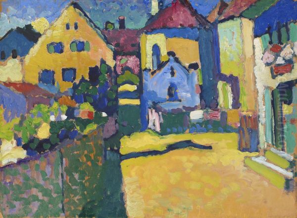 Grungasse In Murnau Oil Painting by Wassily Kandinsky