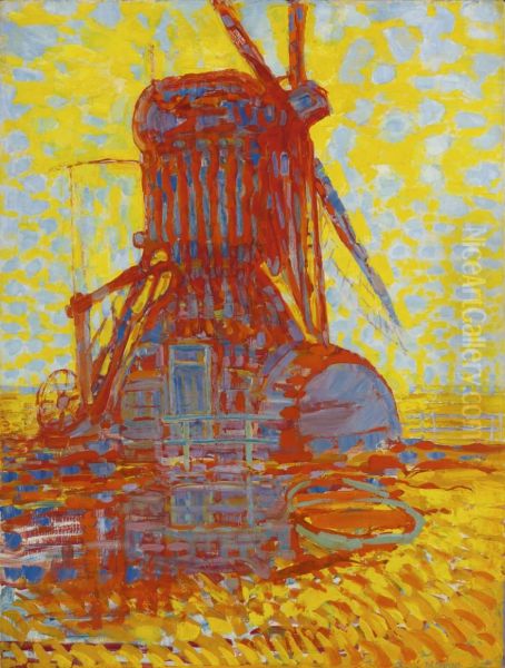 Mill in Sunlight Oil Painting by Piet Mondrian