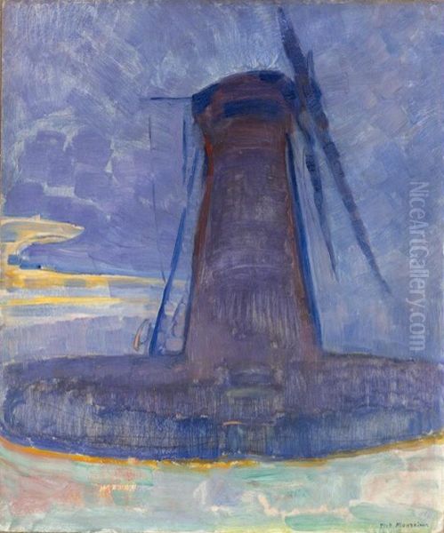 Molen bij Domburg Oil Painting by Piet Mondrian