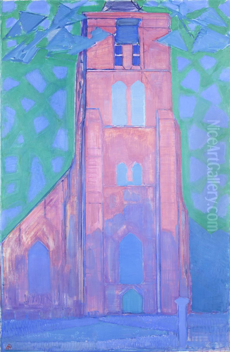 Church Tower in Zeeland Oil Painting by Piet Mondrian