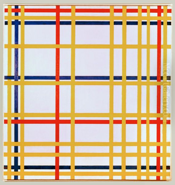 New York City Oil Painting by Piet Mondrian