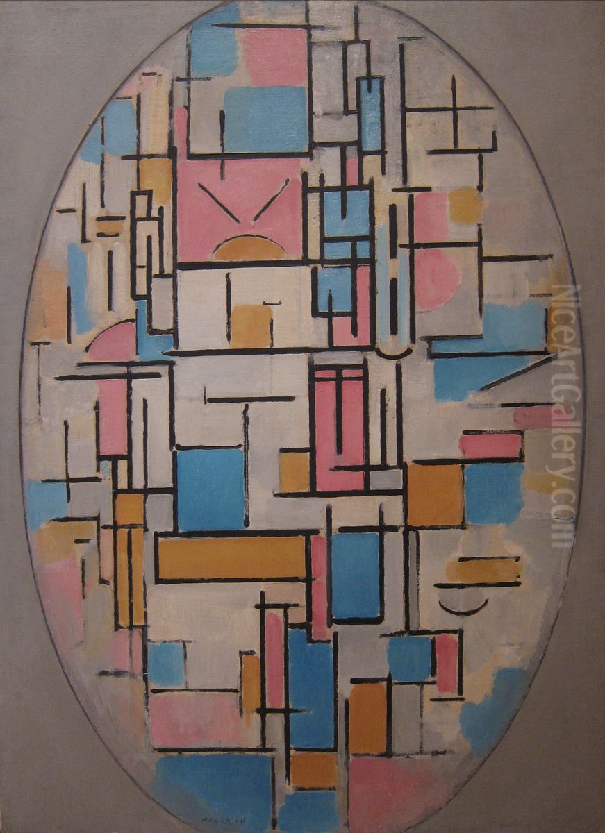 Composition in oval with color planes 1 Oil Painting by Piet Mondrian