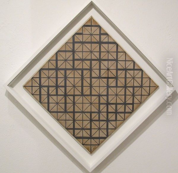 Composition with grid 4 Oil Painting by Piet Mondrian