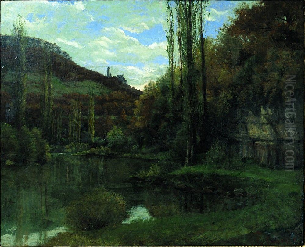 The 'Mirror' on the River Loue at Scey-en-Varais, near Ornans Oil Painting by Gustave Courbet