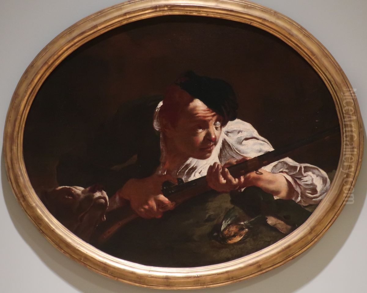 A Young Huntsman on the Watch Oil Painting by Giovanni Battista Piazzetta