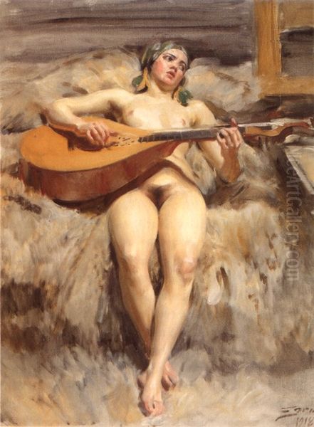 Ateljeidyll Oil Painting by Anders Zorn