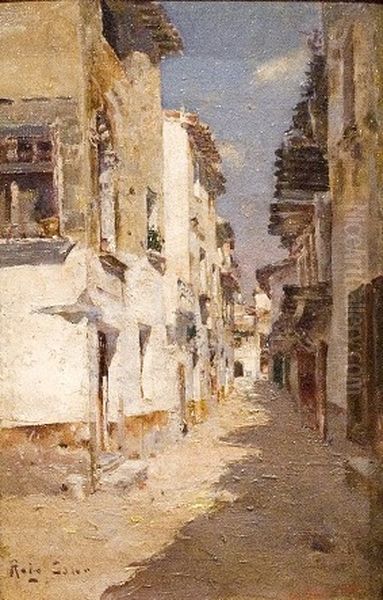 Carrer Oil Painting by Joan Roig Soler